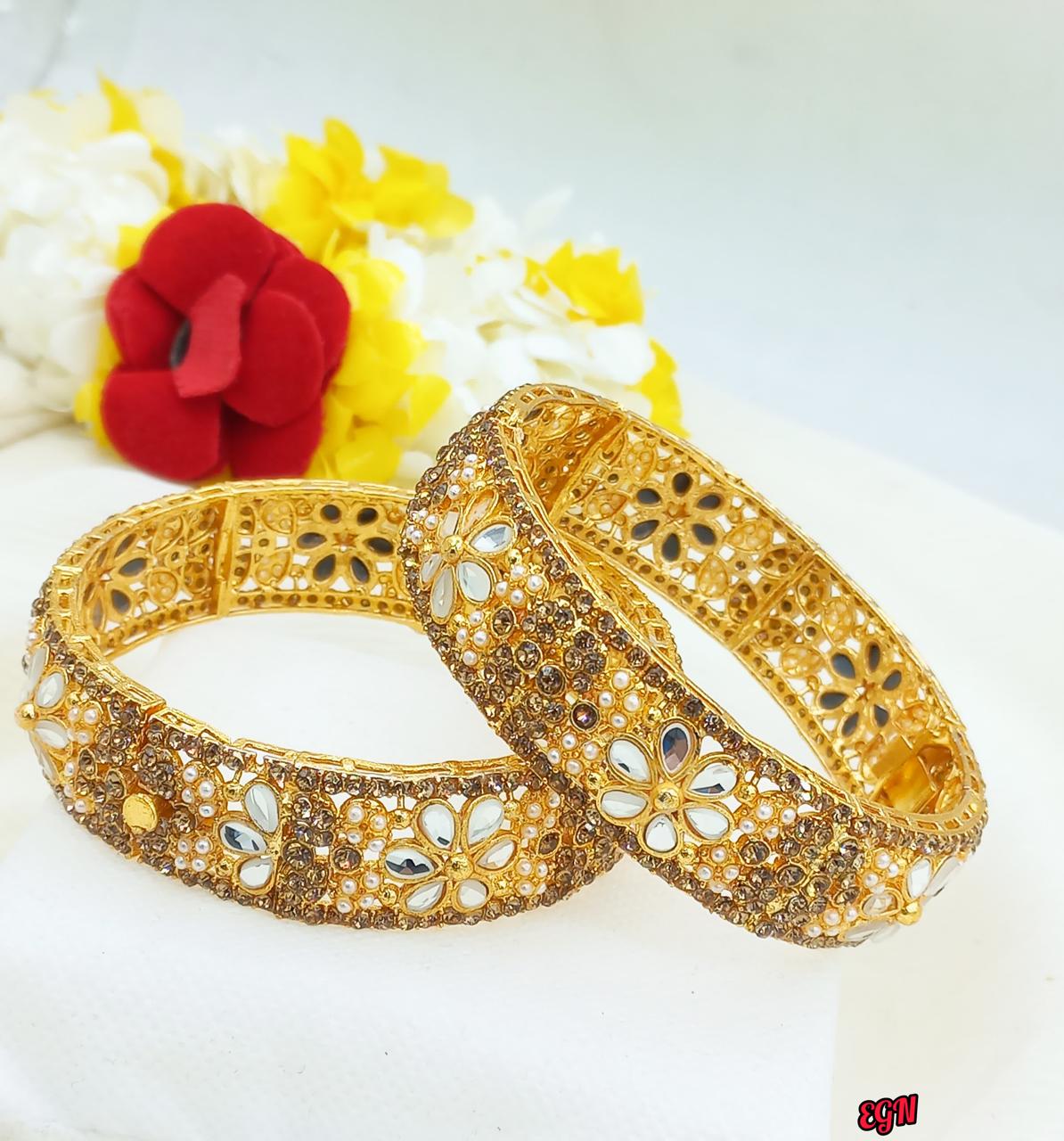 Gold Color Bangles For Women Ladies Luxury Designer Indian Jewellery